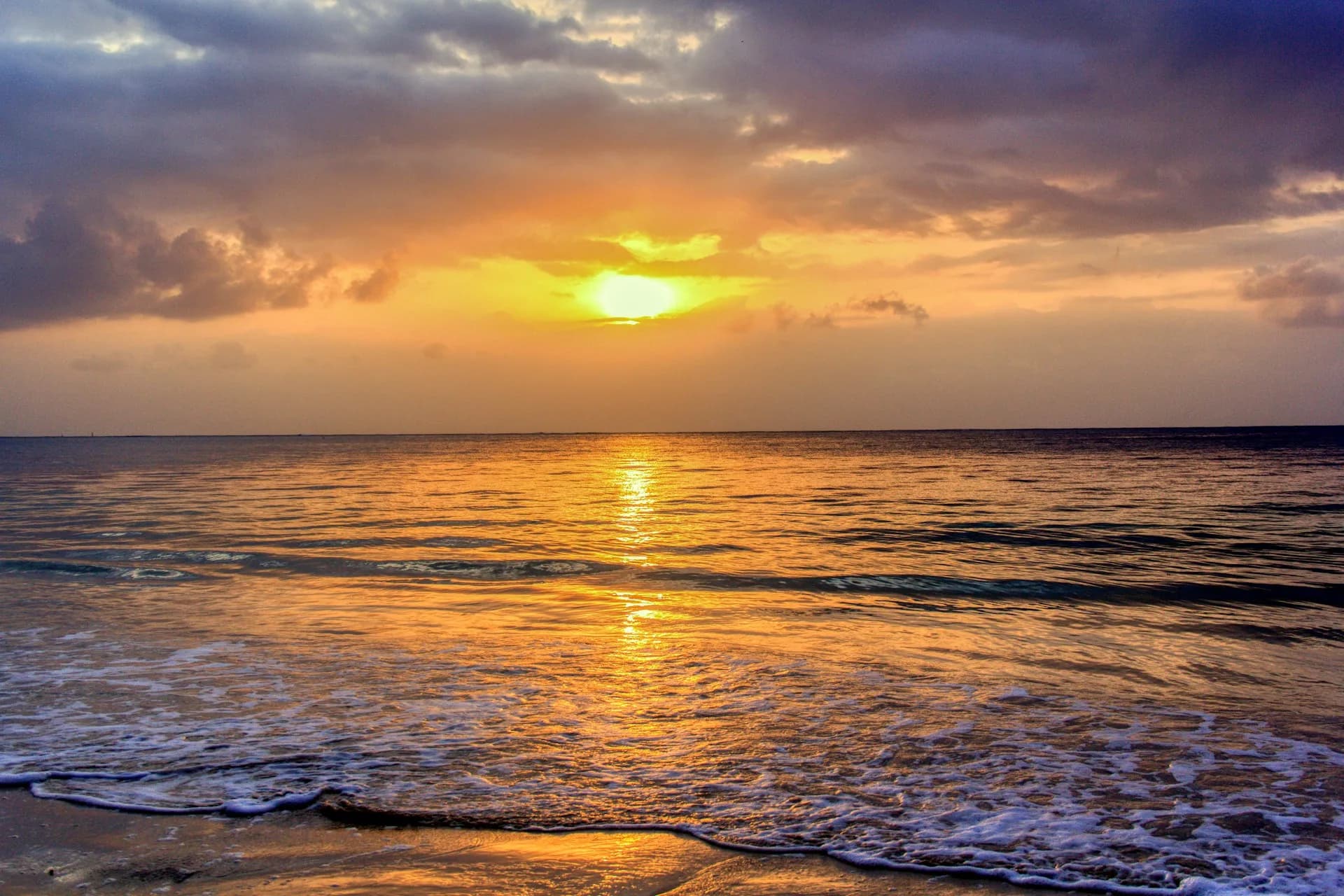 Sunset over the Indian Ocean along the Mombasa coastline