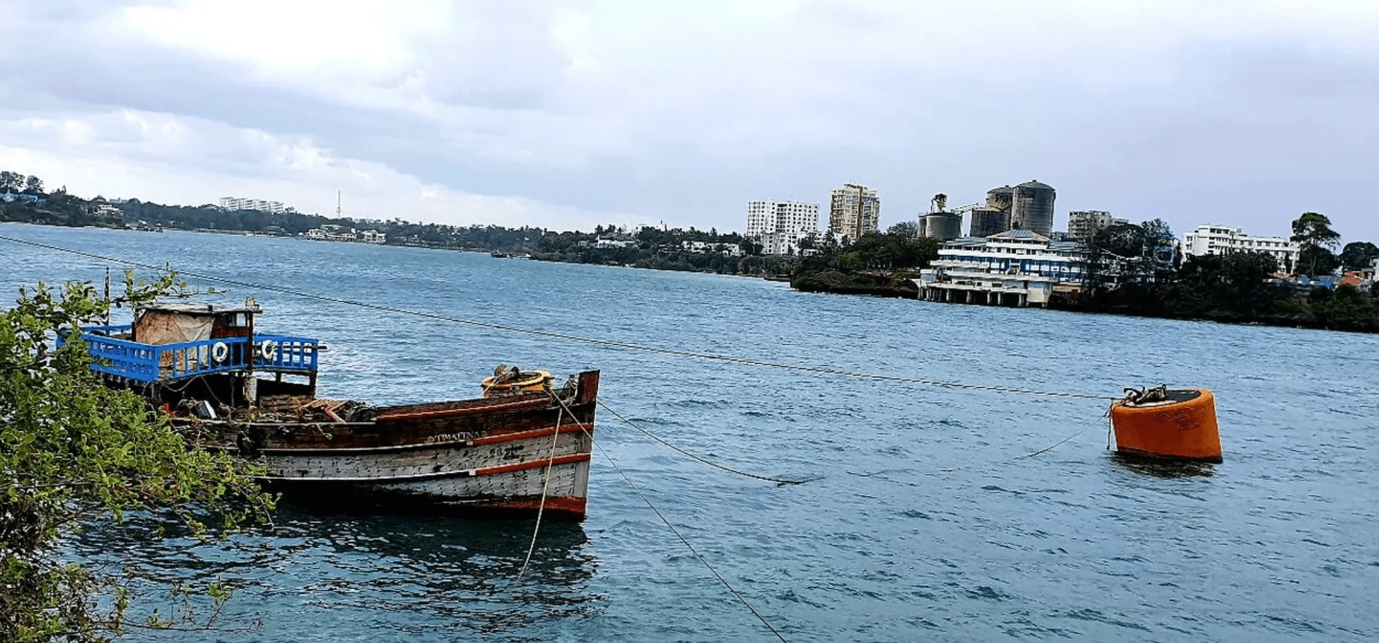 Turquoise water and calm waves along the Kenyan coast