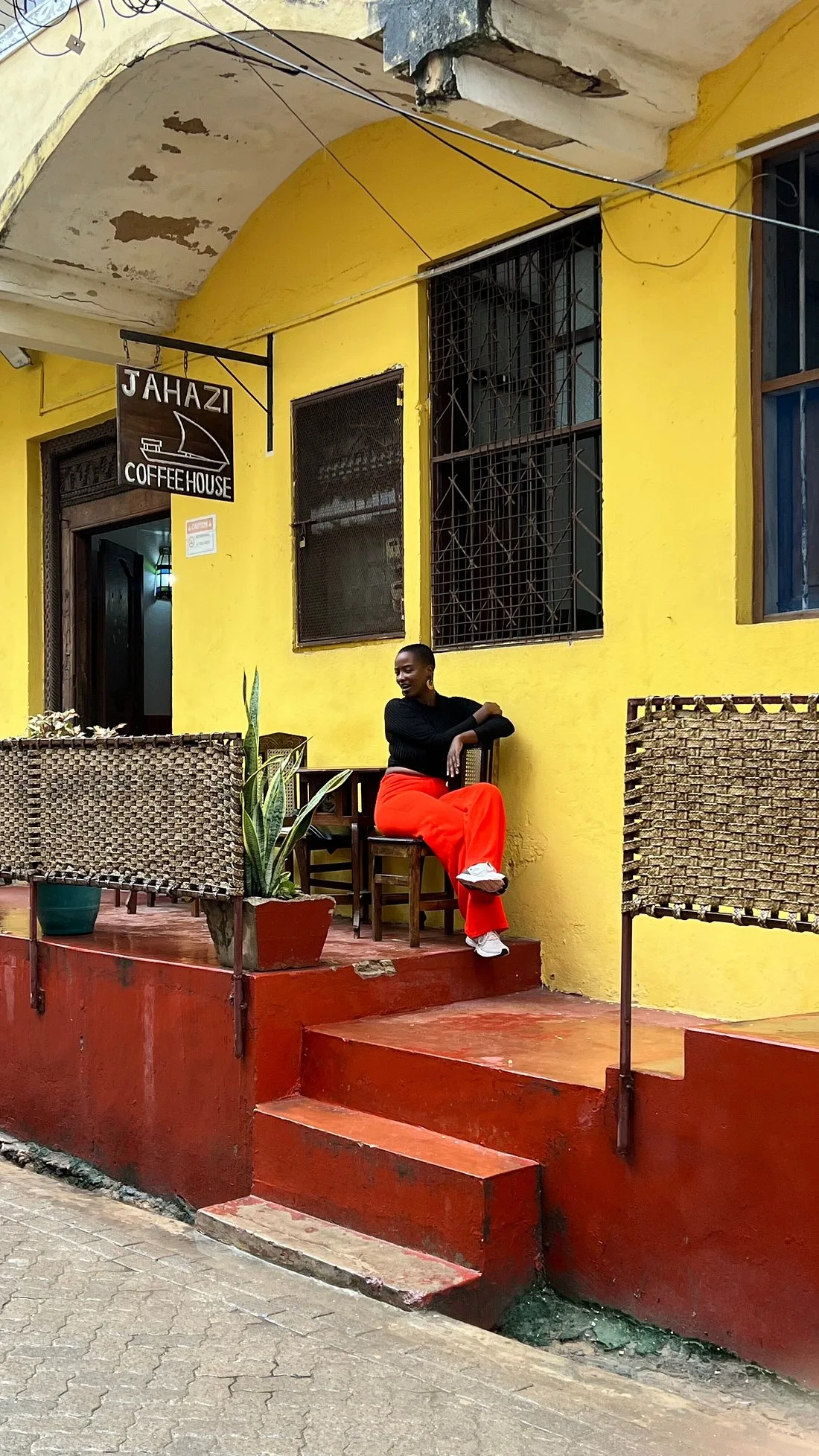 Guests visiting Jahazi Coffee House in Mombasa Old Town