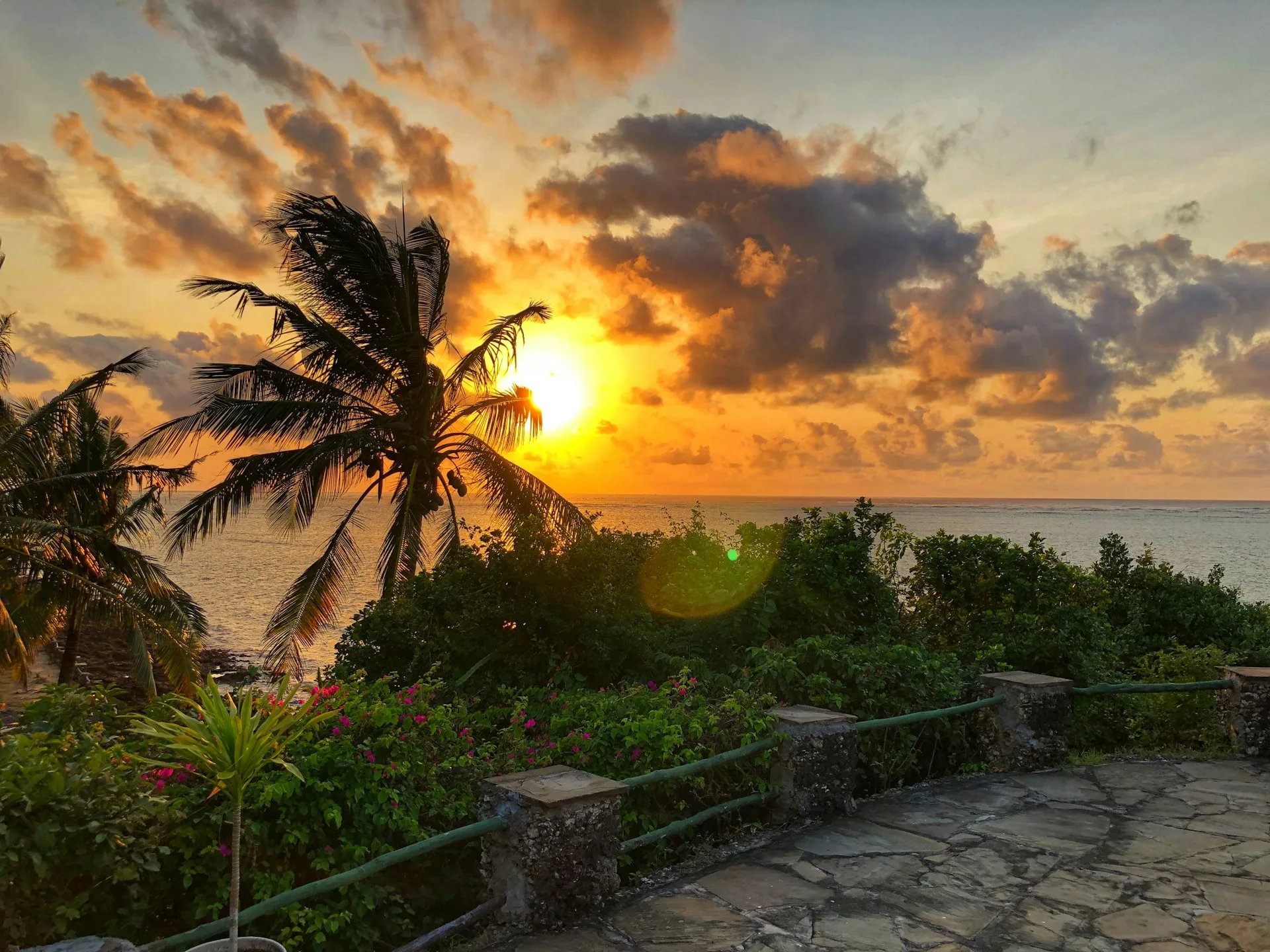 Sunset over Kenya's south coast near the end of a Wasini day trip